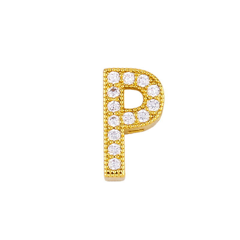 Wholesale 26 English Alphabets Gold-plated Necklaces with Diamonds